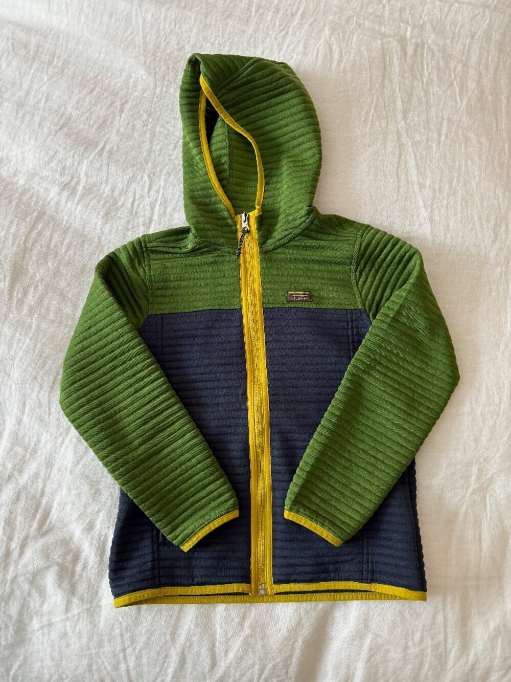 L.L. Bean Kids' Airlight Full-Zip Colorblock Zip Up Hoodie, Size 8/Small EUC